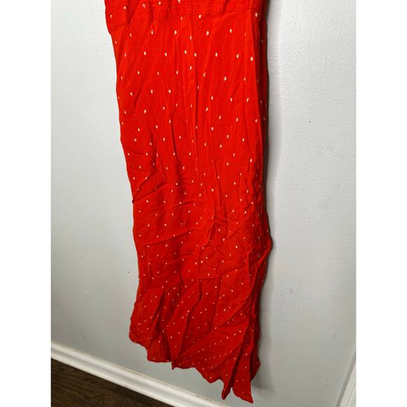JASON WU x RTR Red Polka Dot Flutter Sleeves Retro Style Midi Dress Size 2 - Picture 5 of 15